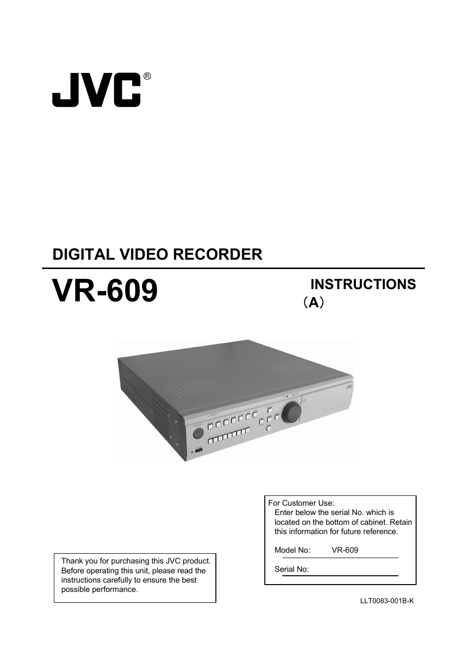 JVC VR-609 User Manual | 102 pages