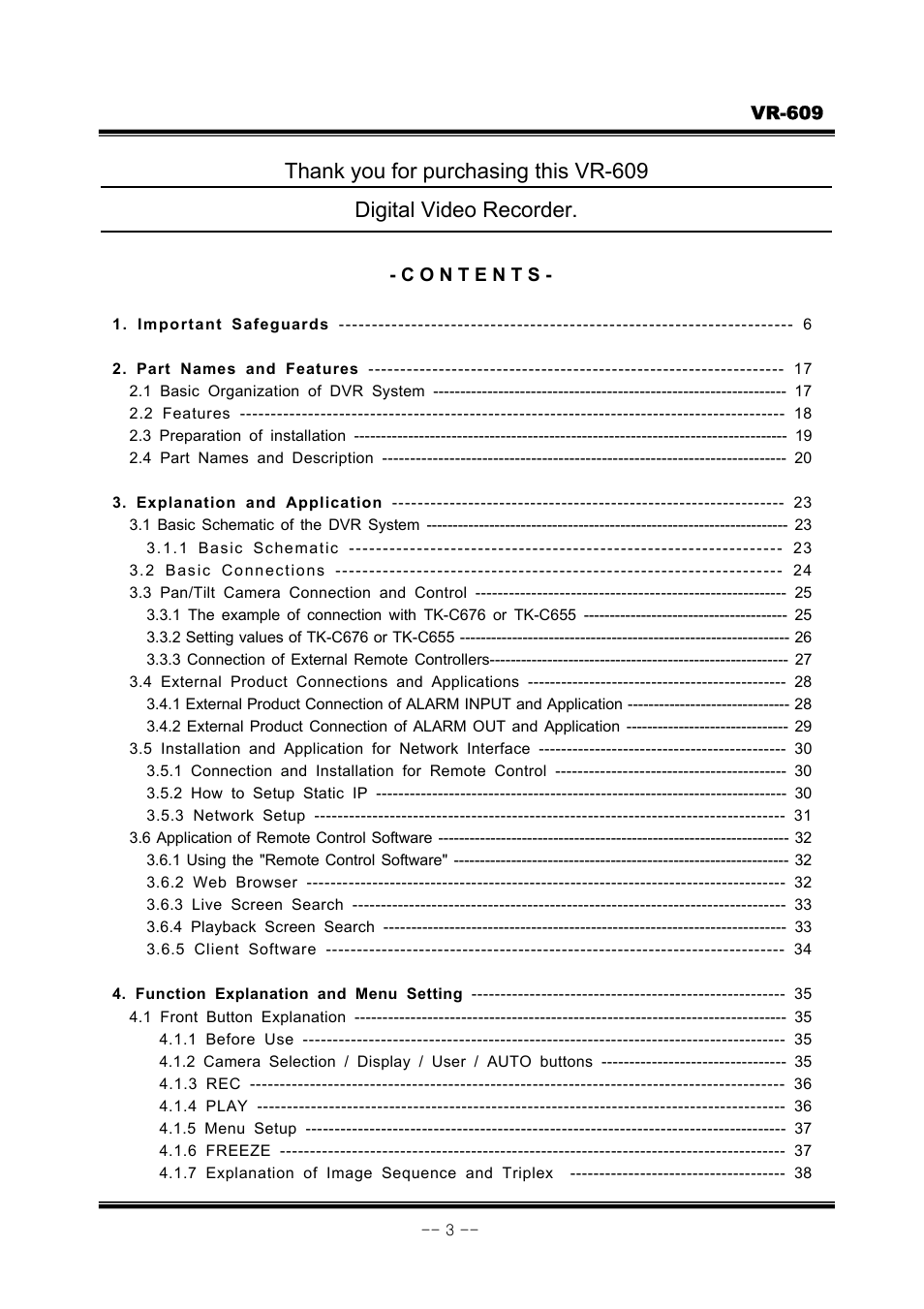 JVC VR-609 User Manual | Page 3 / 102