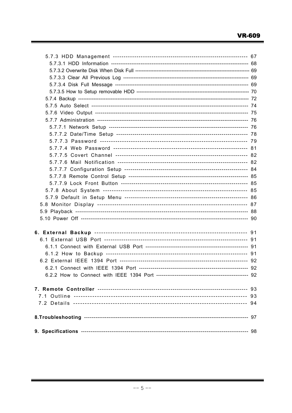 JVC VR-609 User Manual | Page 5 / 102