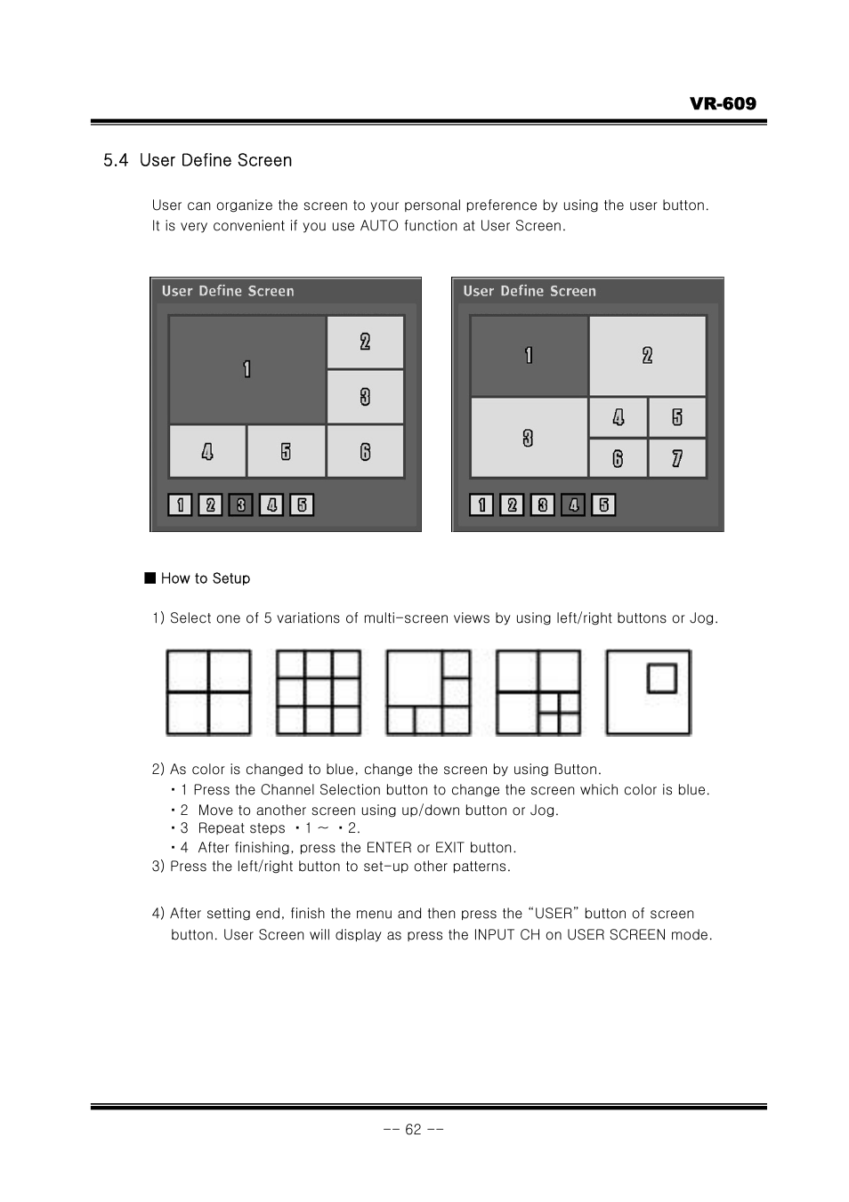JVC VR-609 User Manual | Page 62 / 102