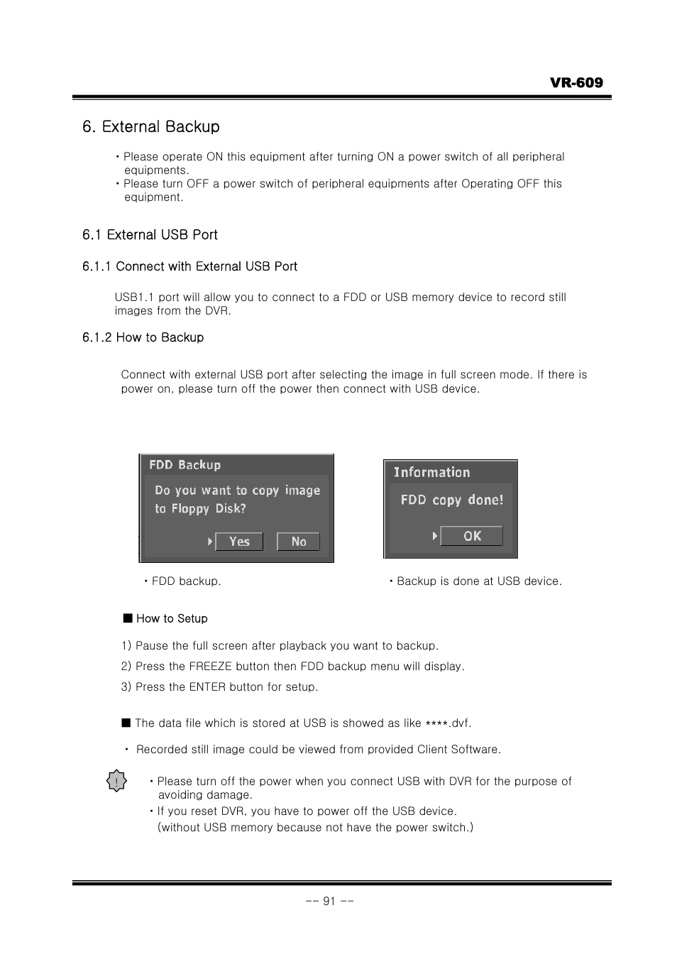 External backup | JVC VR-609 User Manual | Page 91 / 102