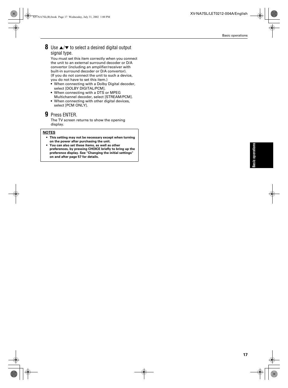 JVC XV-NA7SL User Manual | Page 19 / 82