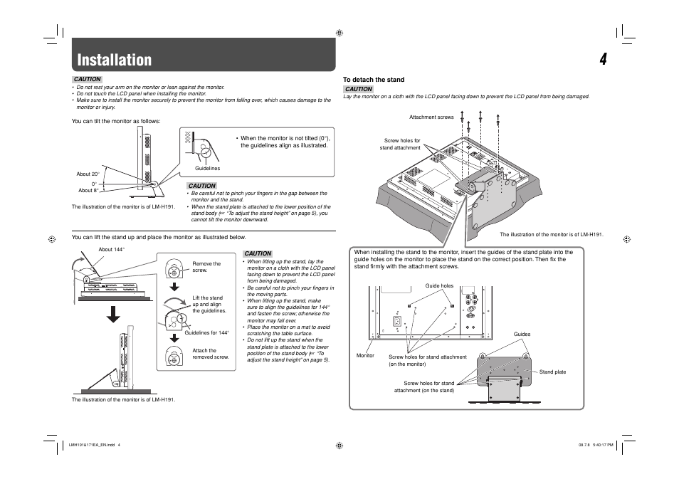 Installation | JVC LM-H171 User Manual | Page 5 / 18
