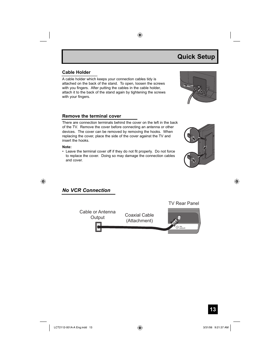 Quick setup | JVC 0306TNH-II-IM User Manual | Page 13 / 80