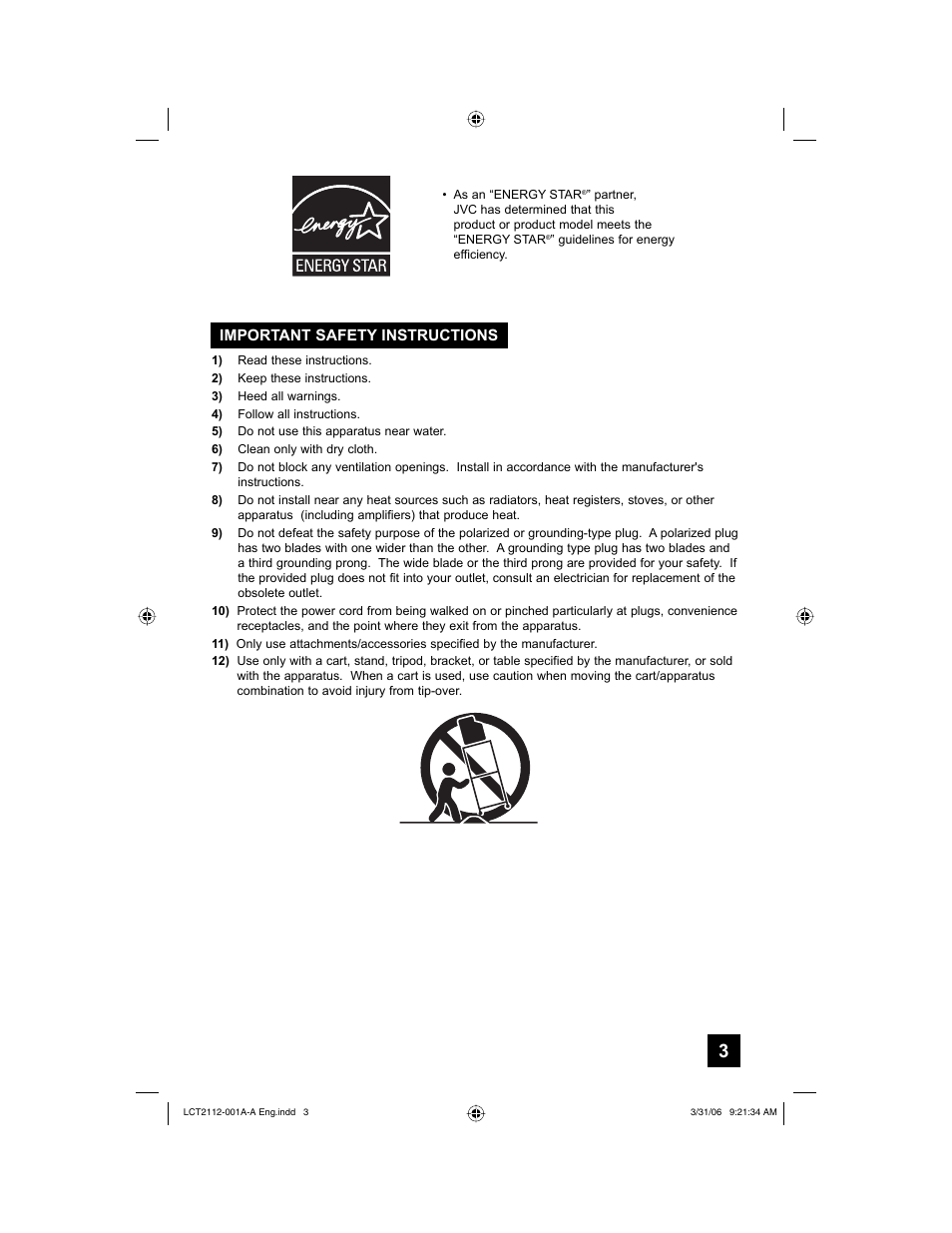 Important safety instructions | JVC 0306TNH-II-IM User Manual | Page 3 / 80