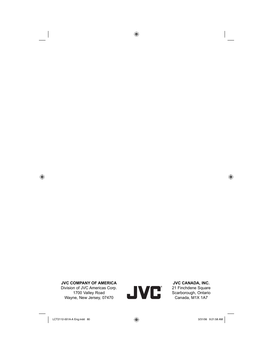 JVC 0306TNH-II-IM User Manual | Page 80 / 80