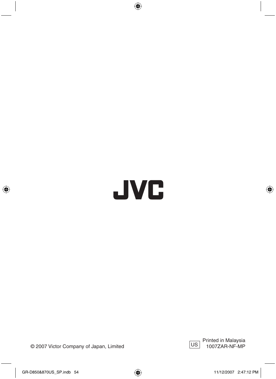 JVC GR-D850U User Manual | Page 104 / 104