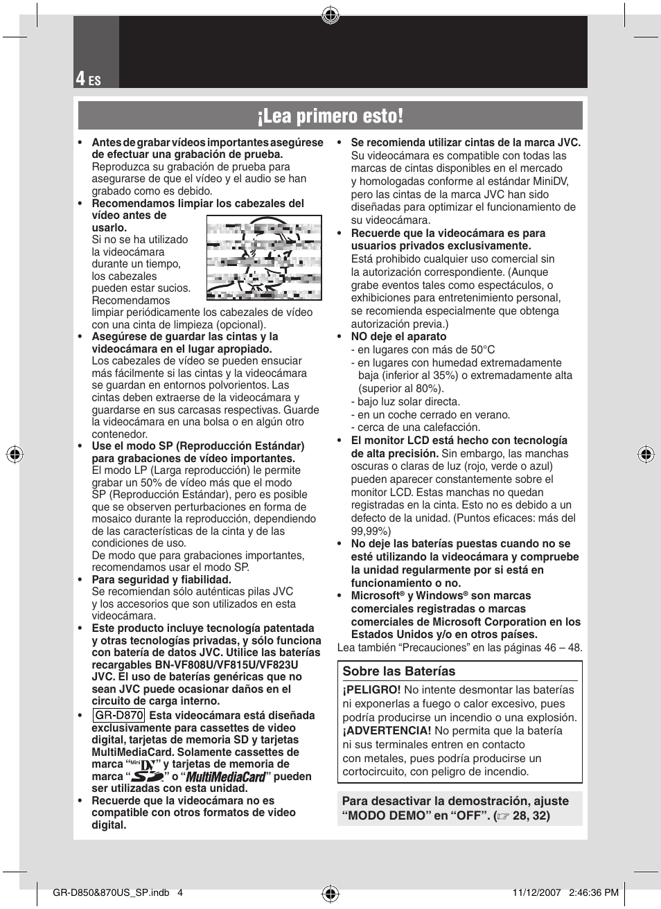 Lea primero esto | JVC GR-D850U User Manual | Page 54 / 104