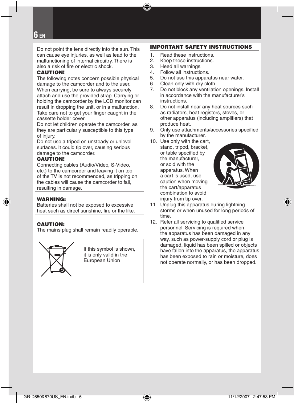 JVC GR-D850U User Manual | Page 6 / 104