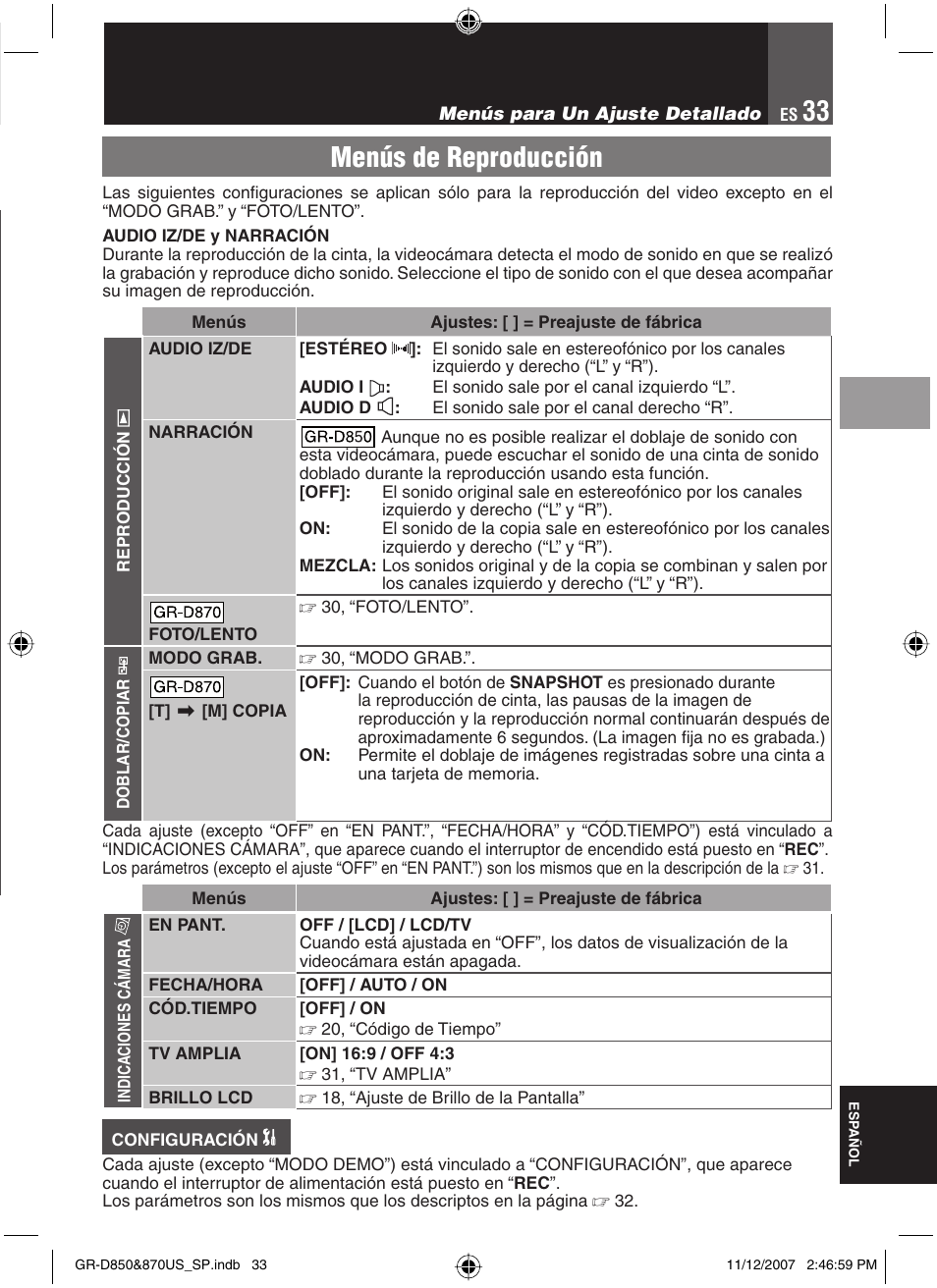 Menús de reproducción | JVC GR-D850U User Manual | Page 83 / 104