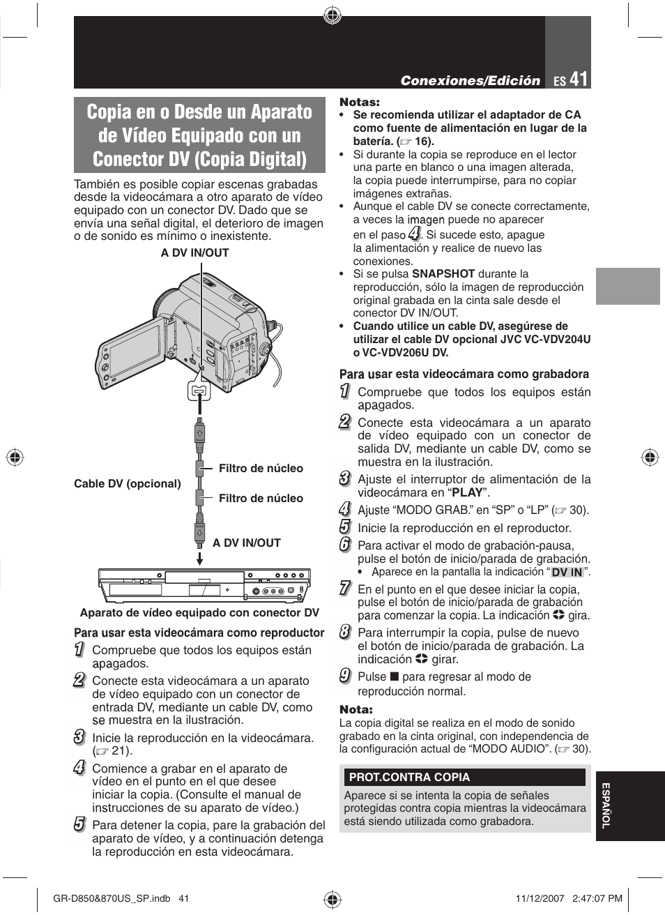 Conexiones/edición | JVC GR-D850U User Manual | Page 91 / 104