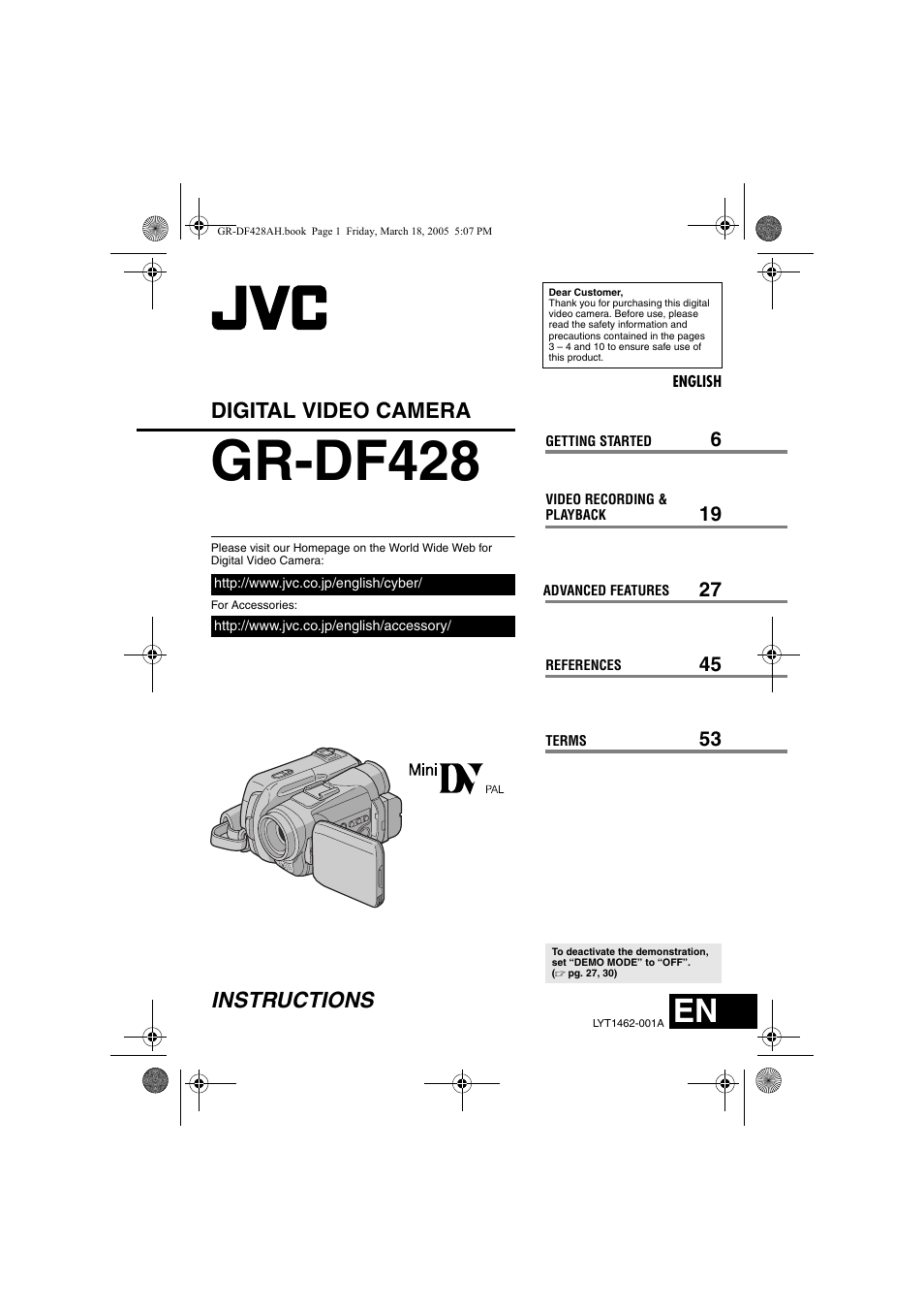 JVC GR-DF428 User Manual | 56 pages