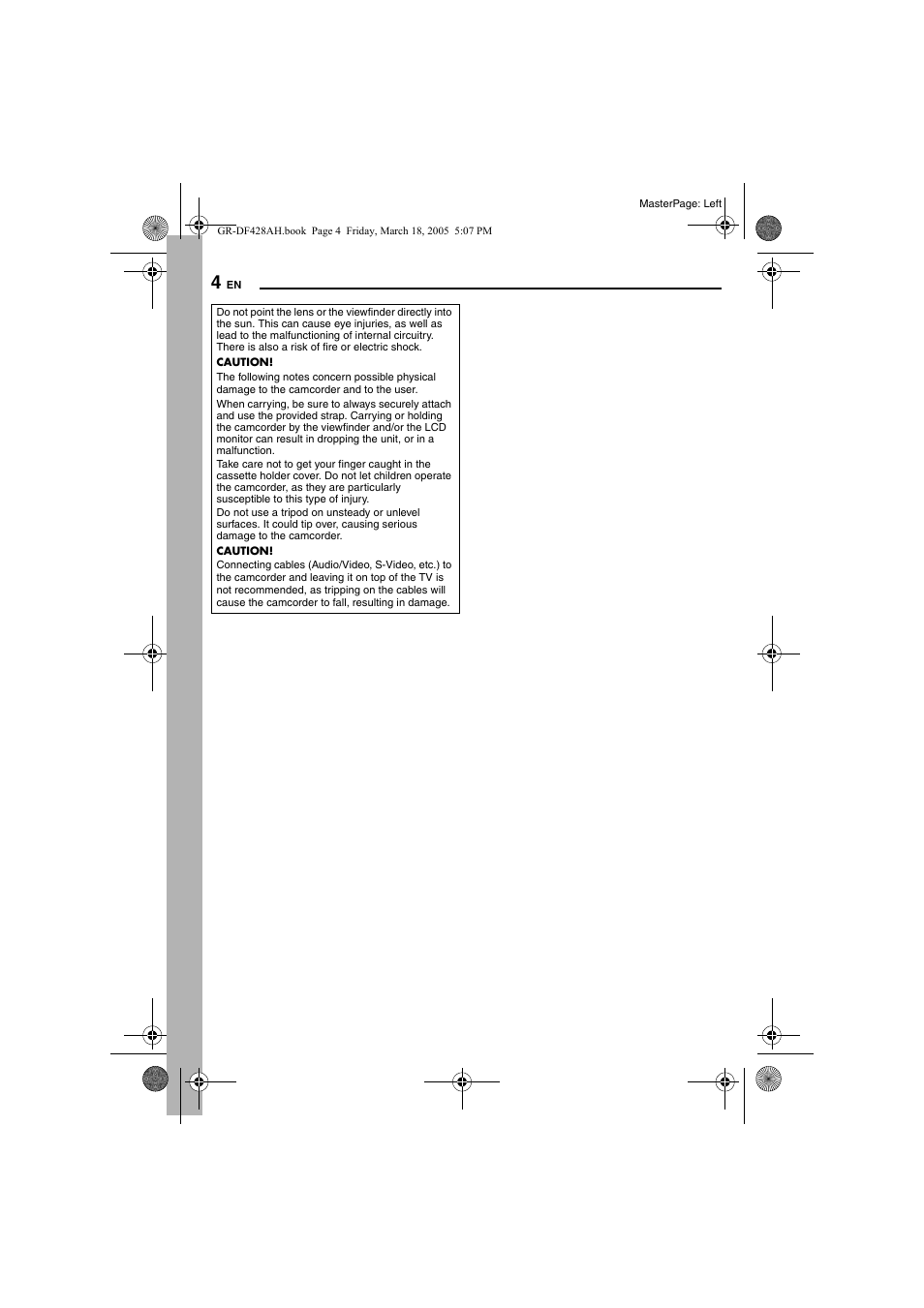 4 and 10 | JVC GR-DF428 User Manual | Page 4 / 56
