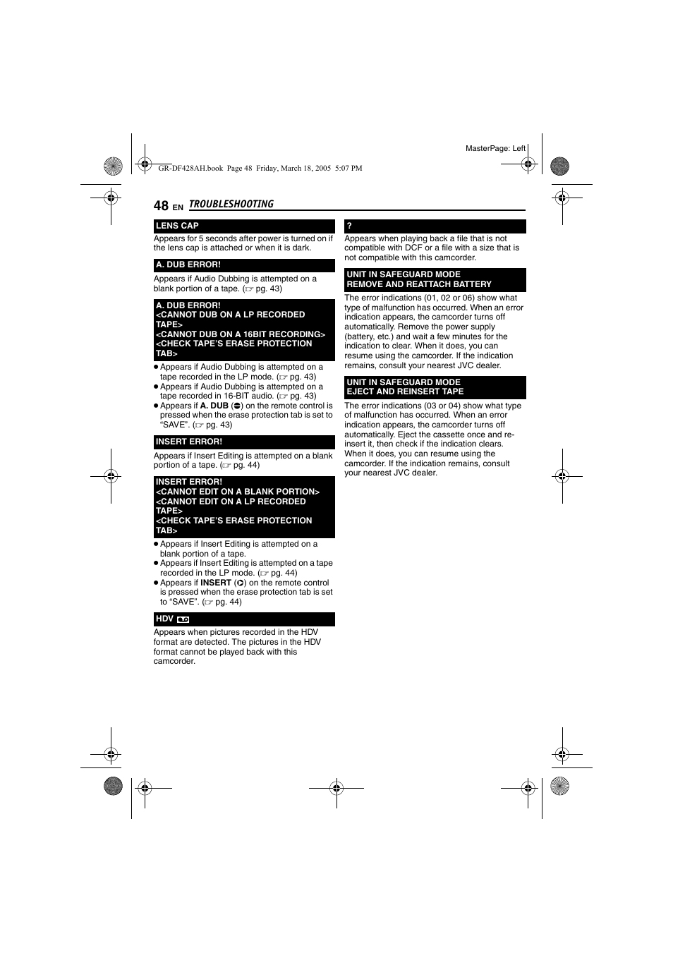 Pg. 48), Pg. 48 | JVC GR-DF428 User Manual | Page 48 / 56