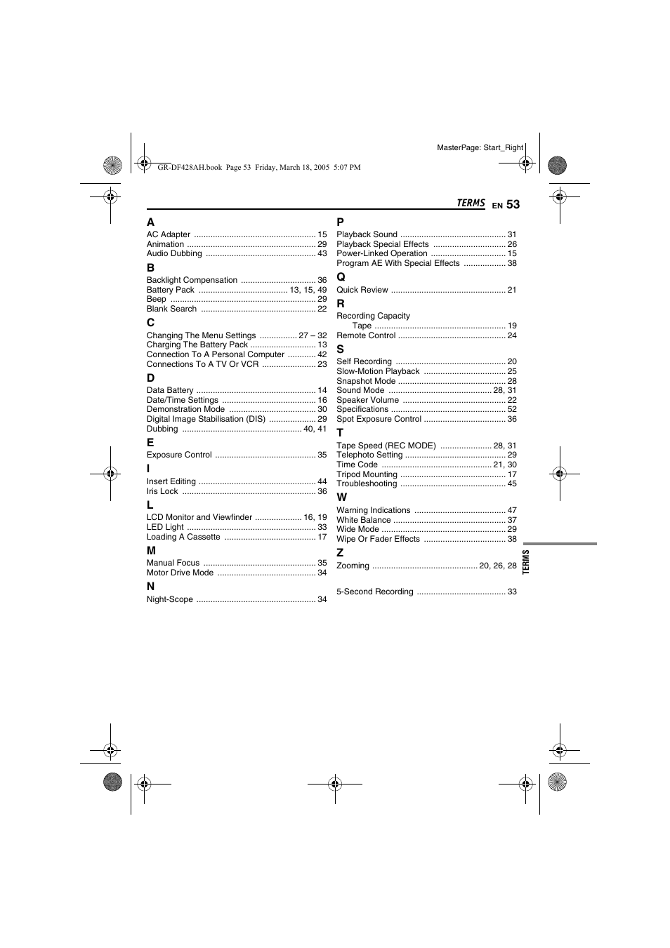 Terms | JVC GR-DF428 User Manual | Page 53 / 56