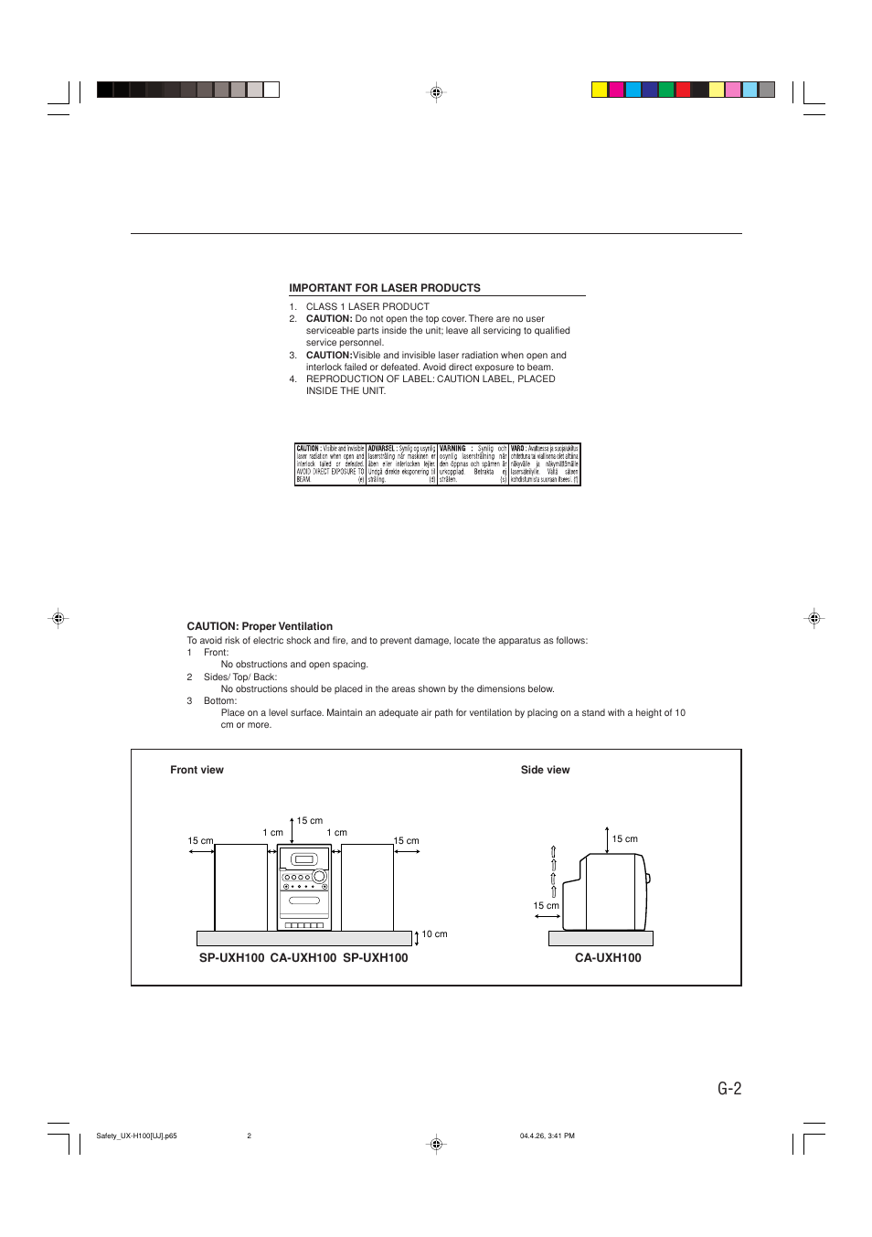 JVC UX-H100 User Manual | Page 3 / 28