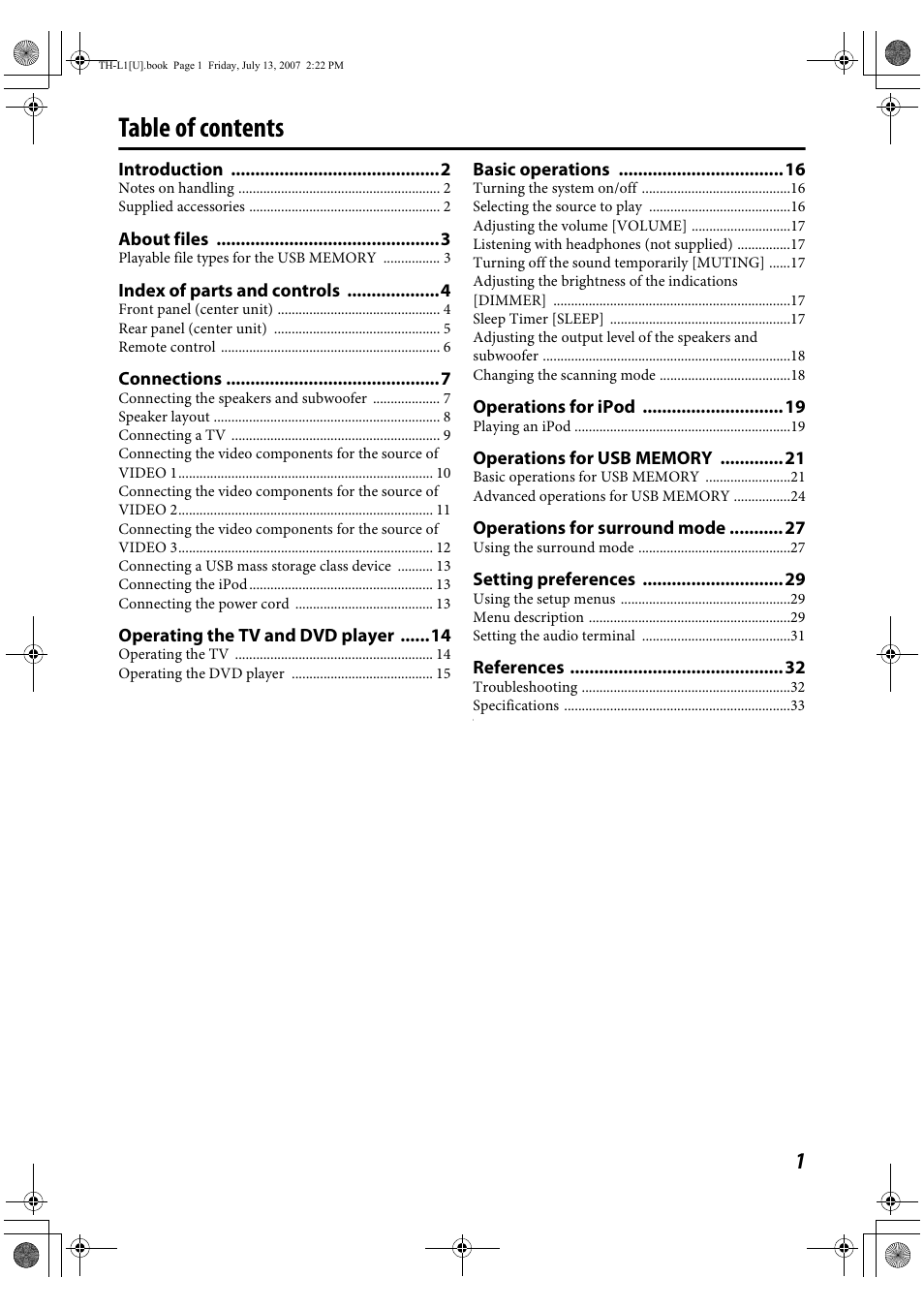 JVC SP-THL1W User Manual | Page 3 / 36