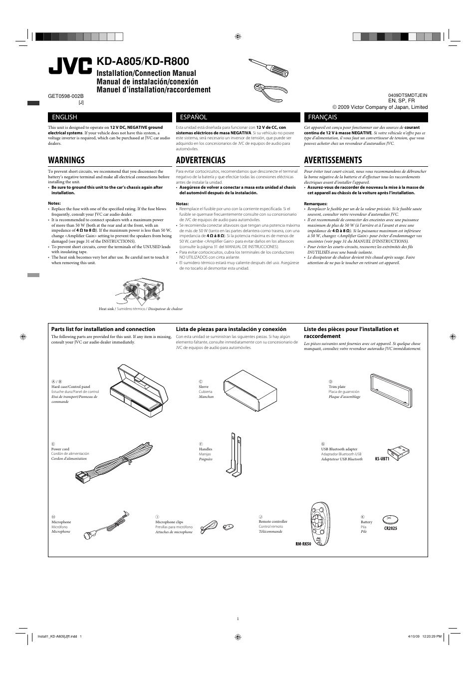 JVC GET0598-002B User Manual | 6 pages