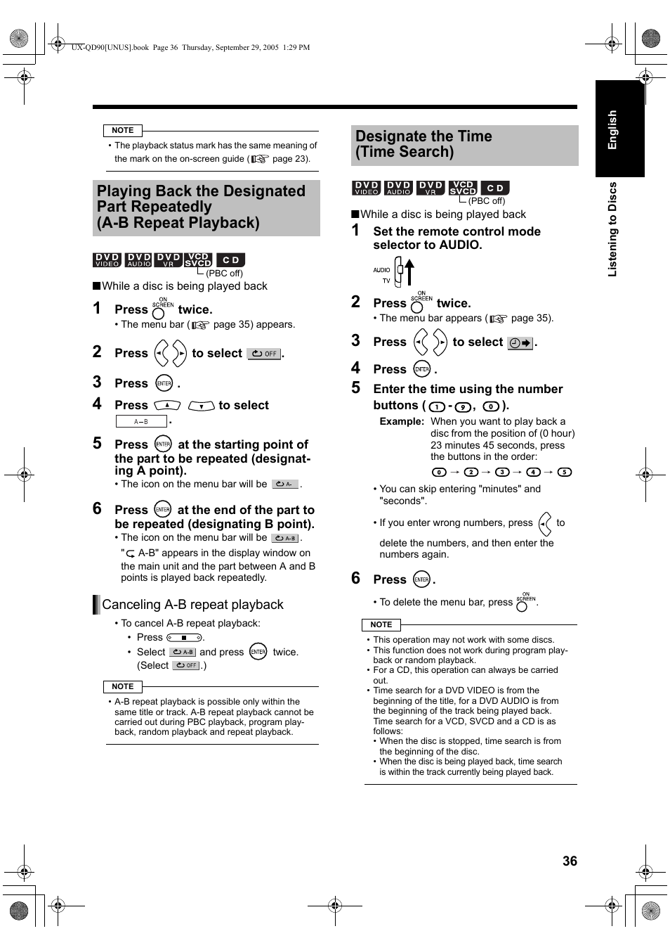 Designate the time (time search) | JVC UXQD90S User Manual | Page 39 / 116