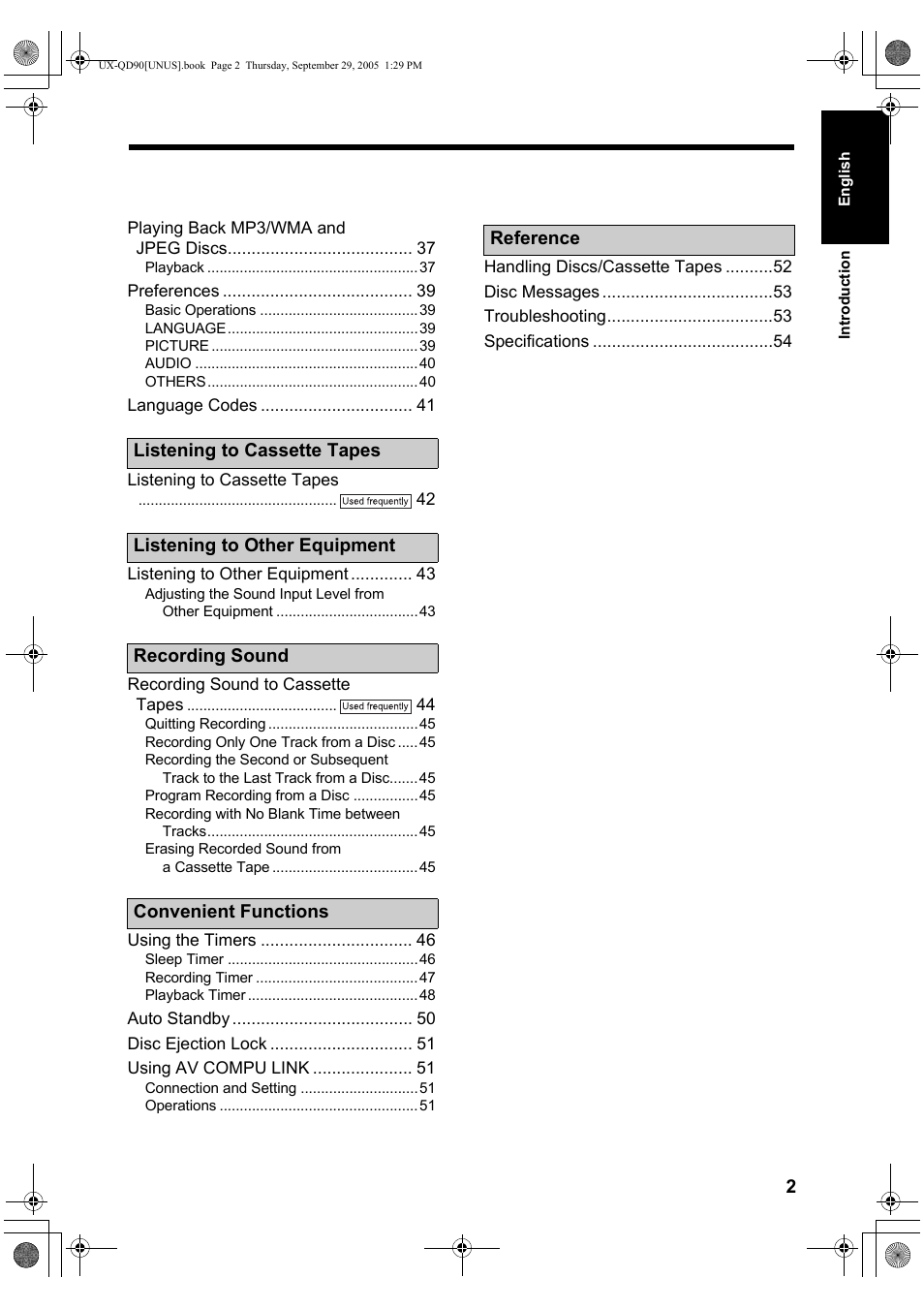 JVC UXQD90S User Manual | Page 5 / 116