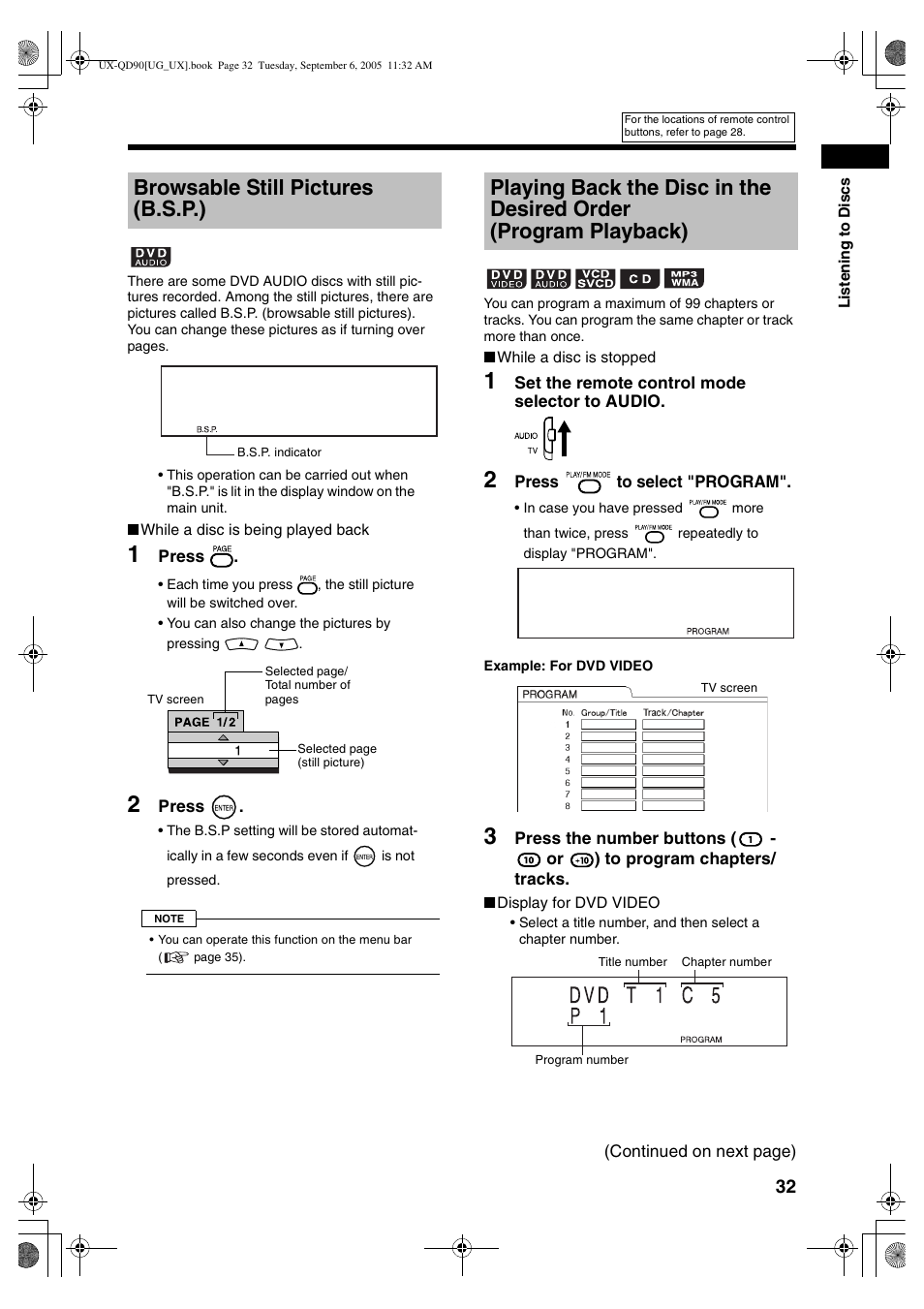 Browsable still pictures (b.s.p.) | JVC UXQD90S User Manual | Page 93 / 116
