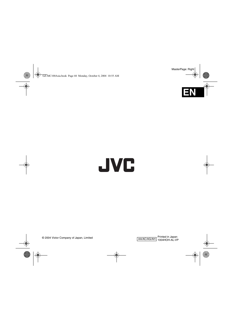 JVC Everio GZ-MC100 User Manual | Page 44 / 44