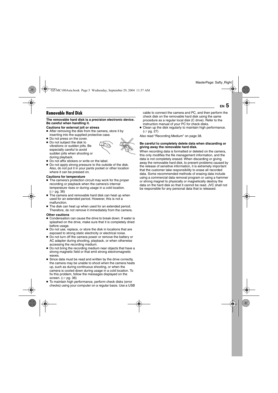 Removable hard disk, Pg. 5) | JVC Everio GZ-MC100 User Manual | Page 5 / 44