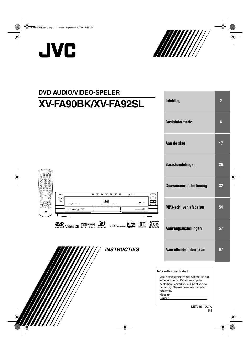 JVC XV-FA90BK User Manual | 40 pages