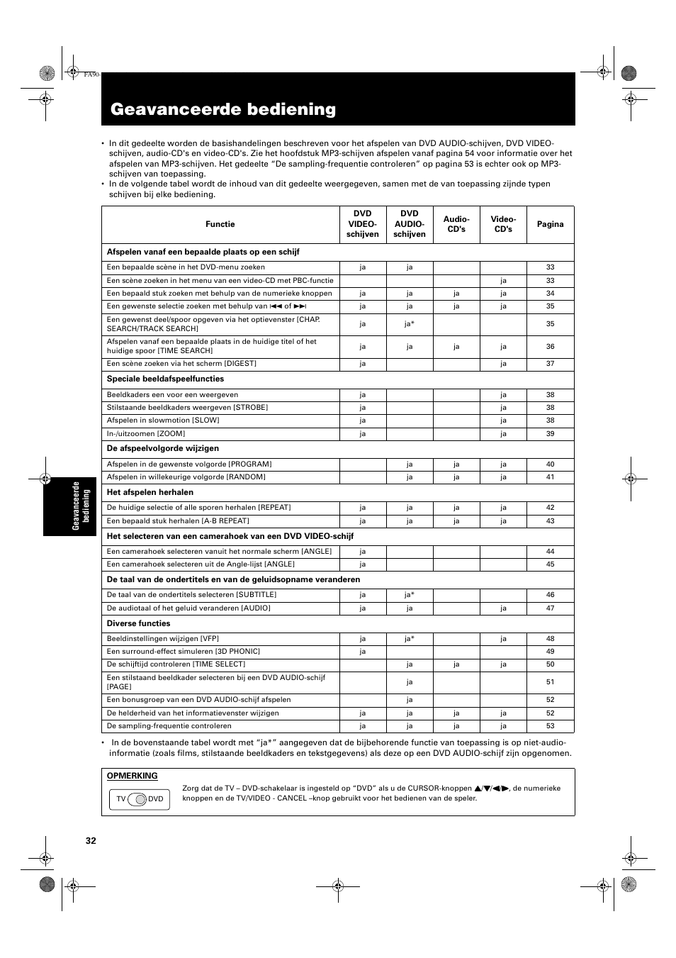 Geavanceerde bediening | JVC XV-FA90BK User Manual | Page 34 / 40