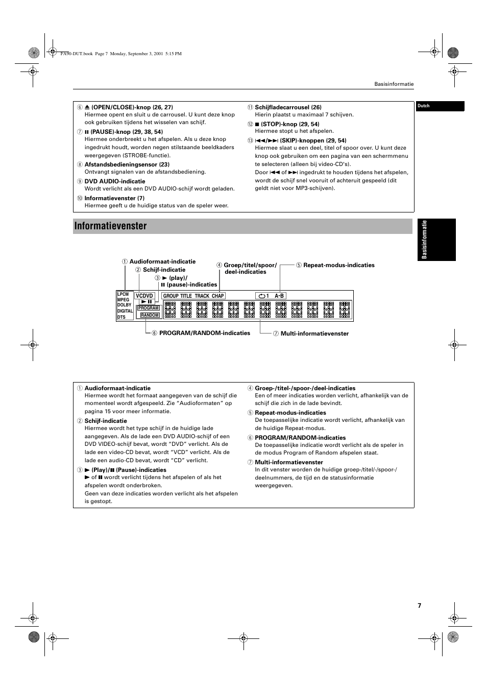 Informatievenster | JVC XV-FA90BK User Manual | Page 9 / 40