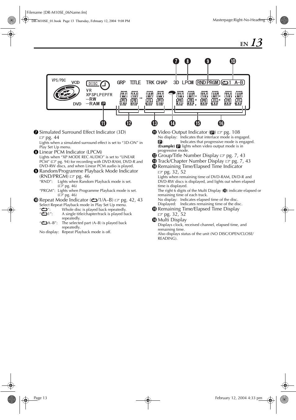 JVC DR-M10S User Manual | Page 13 / 116