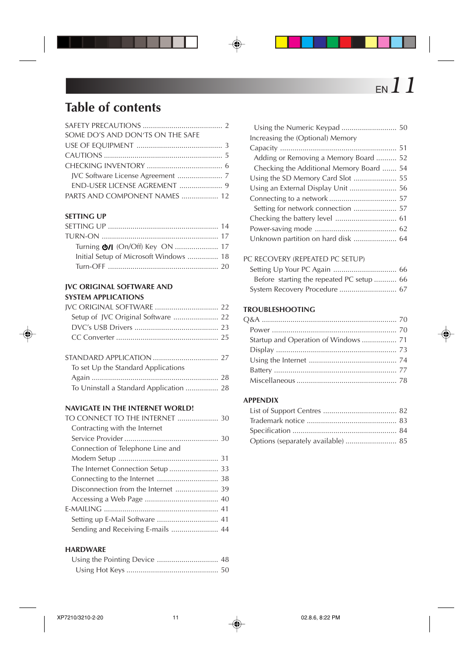 JVC MP-XP7210GB User Manual | Page 11 / 90