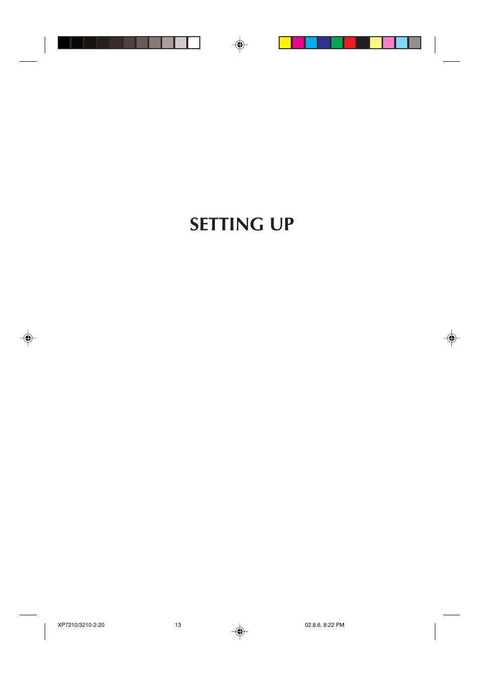 Setting up | JVC MP-XP7210GB User Manual | Page 13 / 90