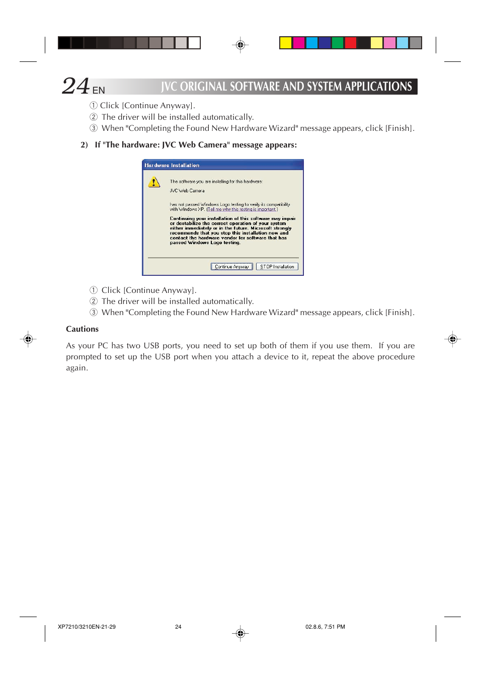 Jvc original software and system applications | JVC MP-XP7210GB User Manual | Page 24 / 90