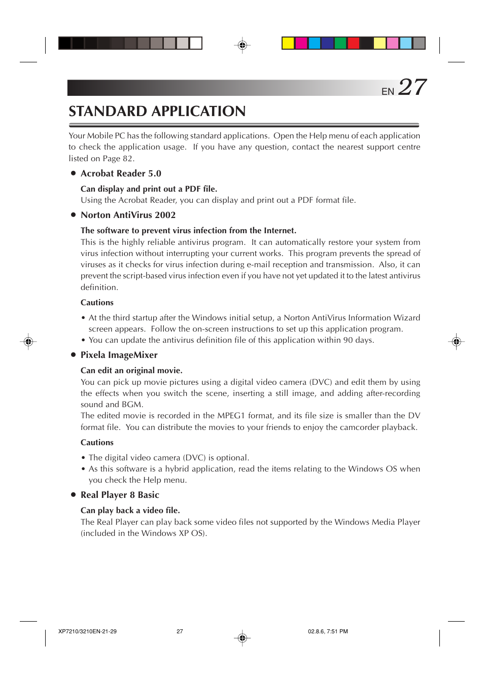 Standard application | JVC MP-XP7210GB User Manual | Page 27 / 90