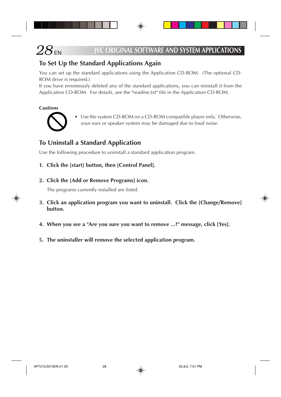 Jvc original software and system applications | JVC MP-XP7210GB User Manual | Page 28 / 90