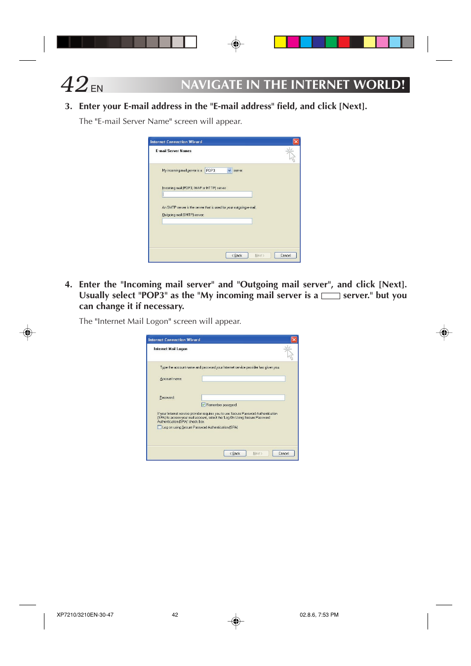 Navigate in the internet world | JVC MP-XP7210GB User Manual | Page 42 / 90