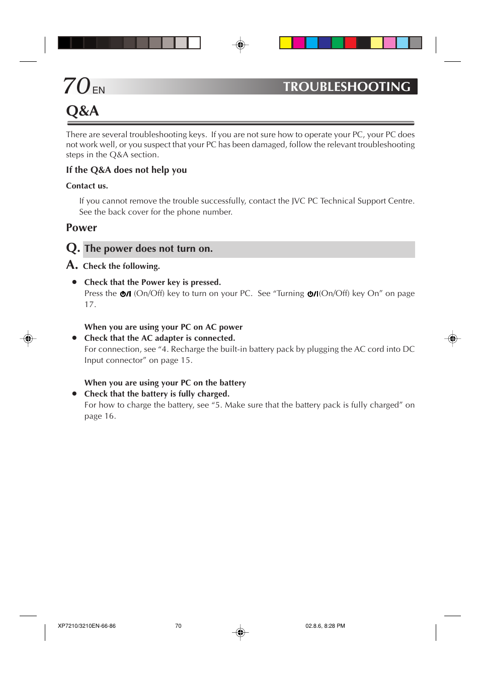 Troubleshooting | JVC MP-XP7210GB User Manual | Page 70 / 90
