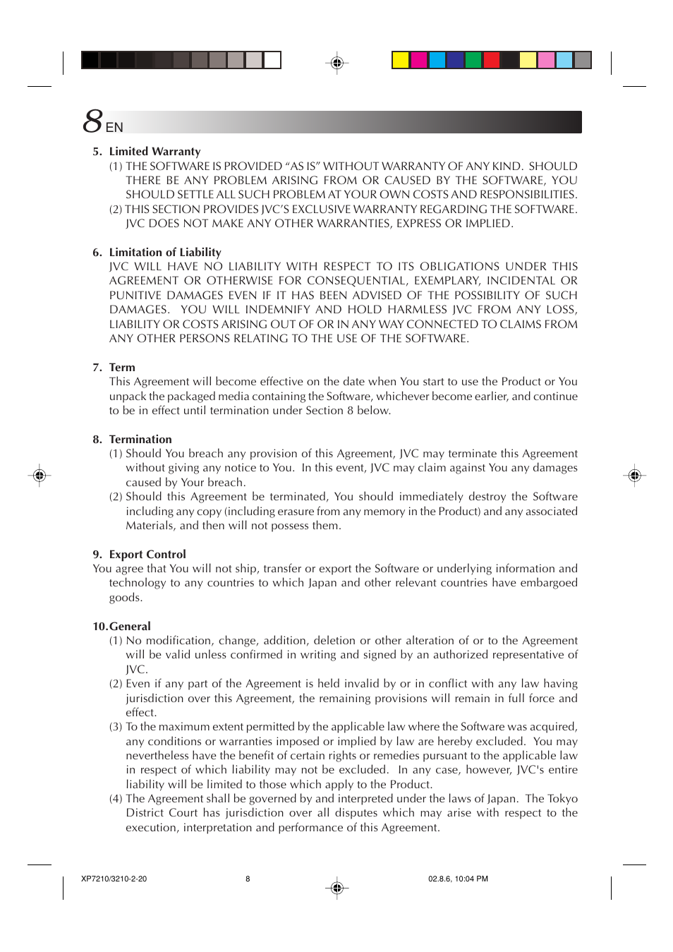 JVC MP-XP7210GB User Manual | Page 8 / 90