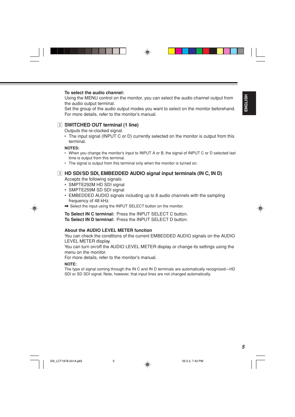 JVC Multi-Format SDI Unit IF-C151HDG User Manual | Page 6 / 8