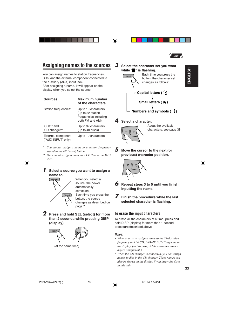 Assigning names to the sources | JVC KW-XC828 User Manual | Page 33 / 44