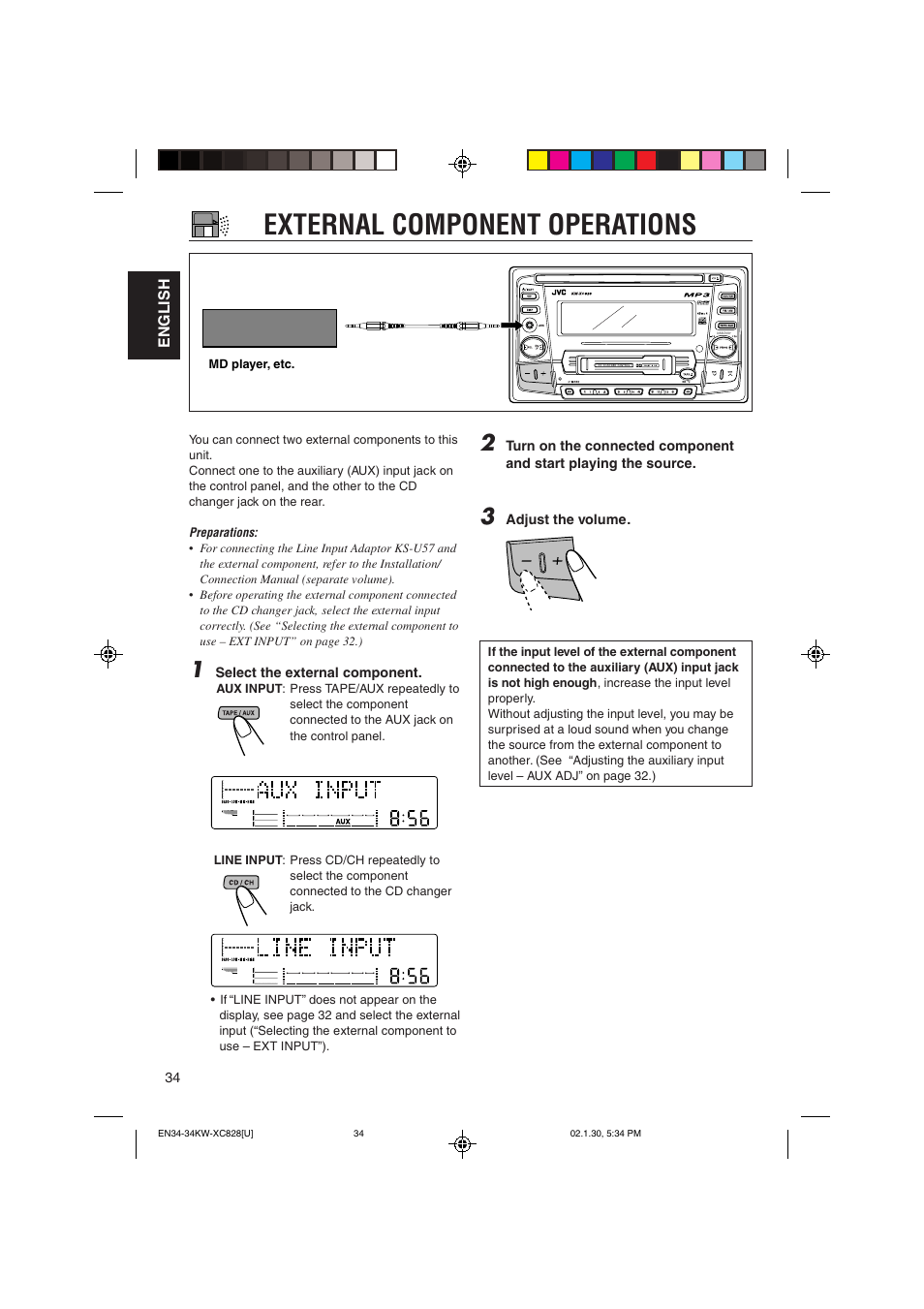 External component operations | JVC KW-XC828 User Manual | Page 34 / 44