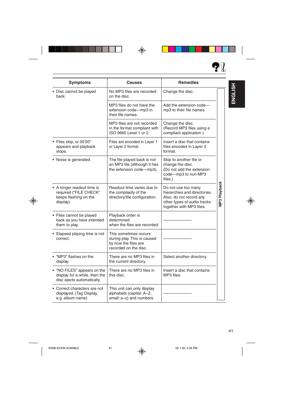 JVC KW-XC828 User Manual | Page 41 / 44