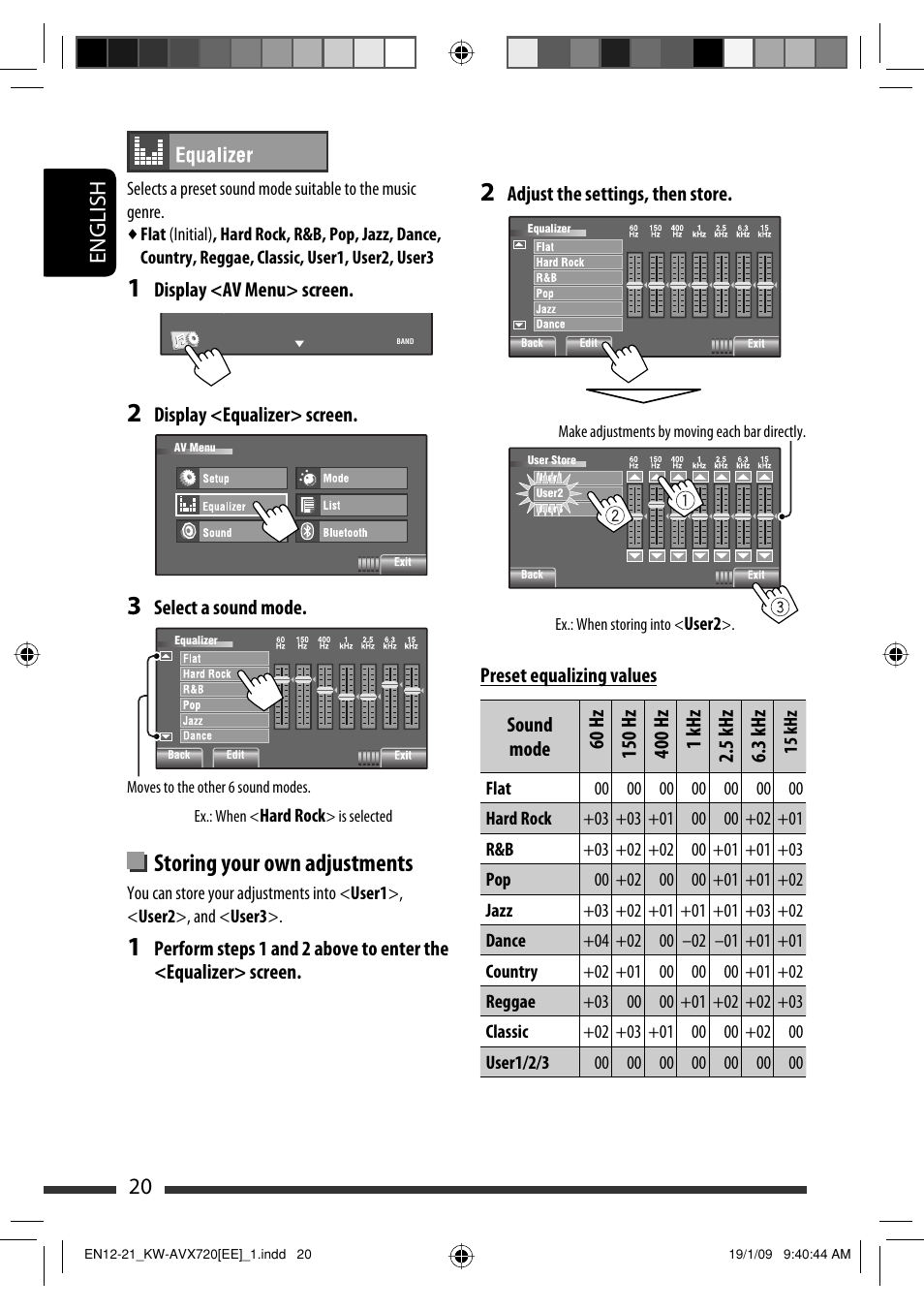 Storing your own adjustments, 20 english | JVC GET0602-001A User Manual | Page 310 / 362