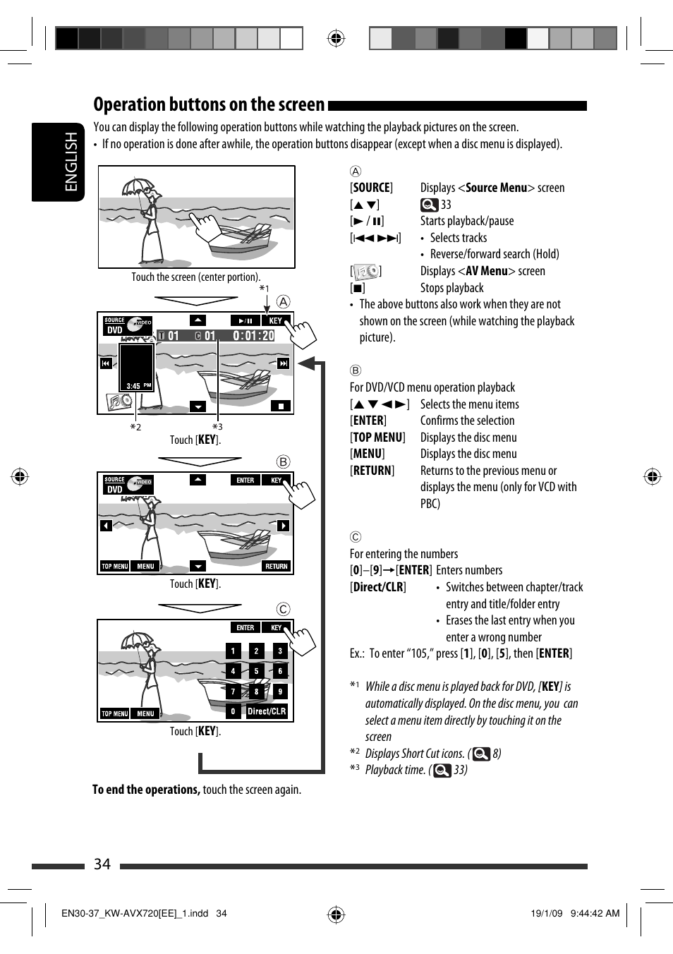 Operation buttons on the screen, 34 english | JVC GET0602-001A User Manual | Page 324 / 362