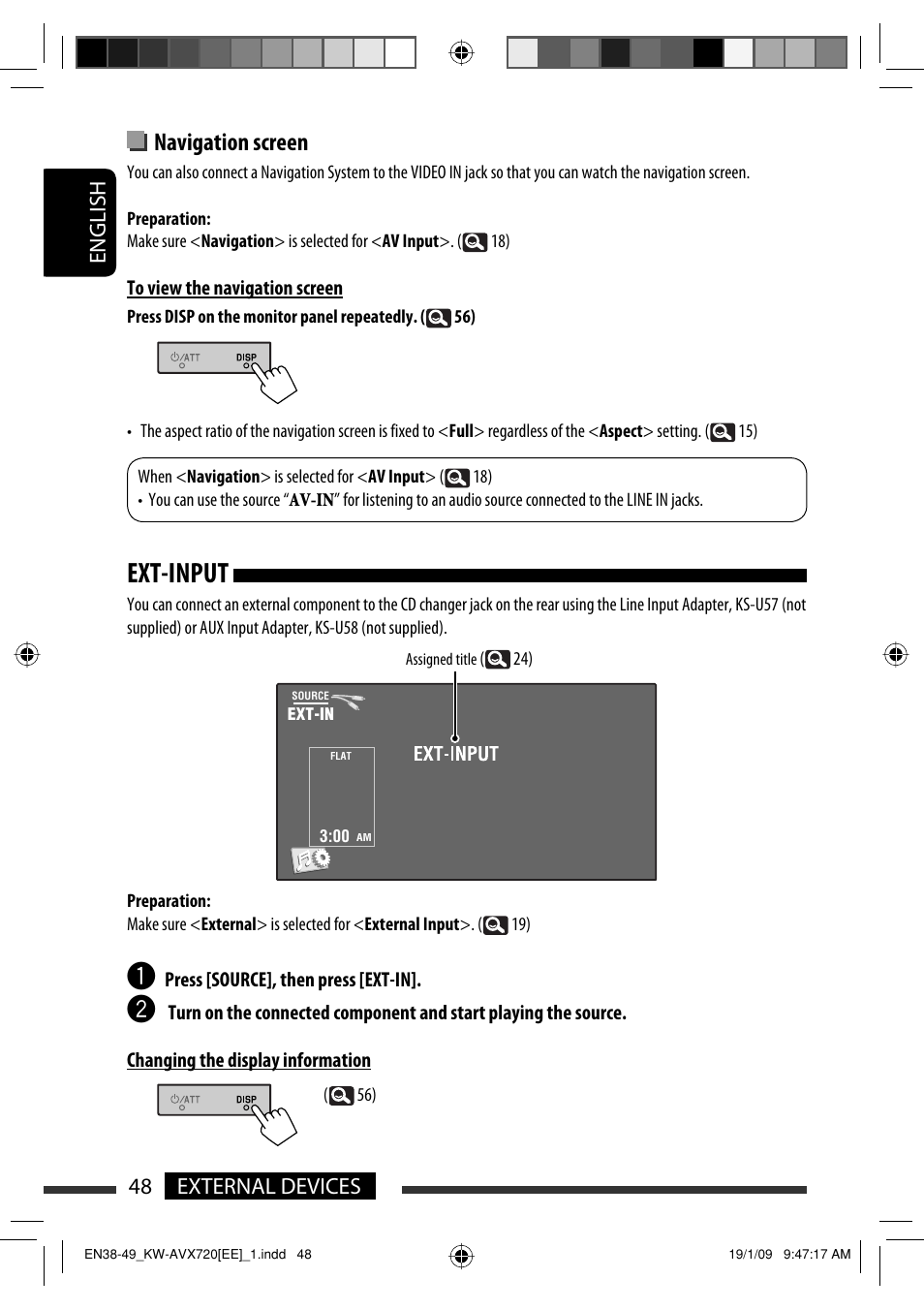 Ext-input, Navigation screen, 48 external devices english | JVC GET0602-001A User Manual | Page 338 / 362