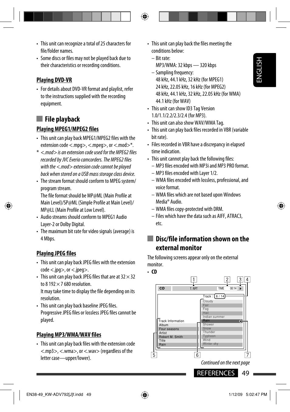 File playback, 49 references english | JVC GET0602-001A User Manual | Page 49 / 362