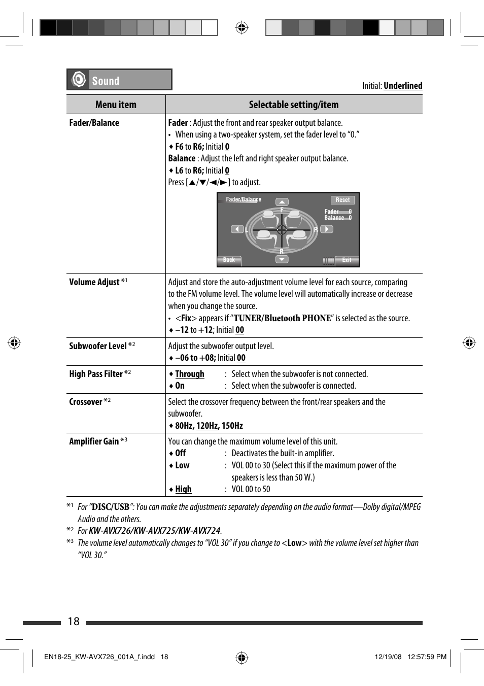 Menu item selectable setting/item | JVC GET0602-001A User Manual | Page 88 / 362