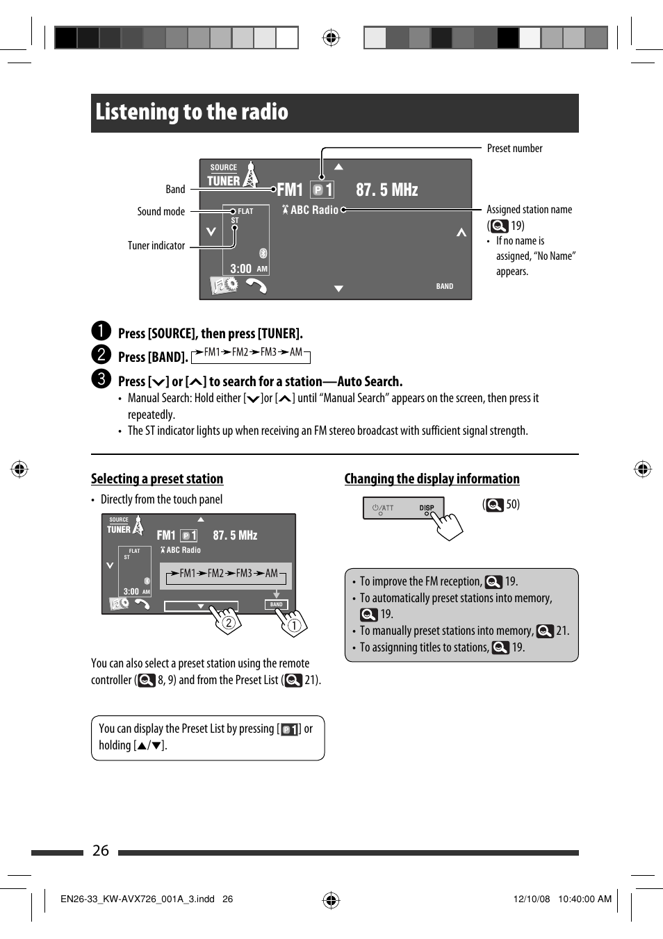 Listening to the radio | JVC GET0602-001A User Manual | Page 96 / 362