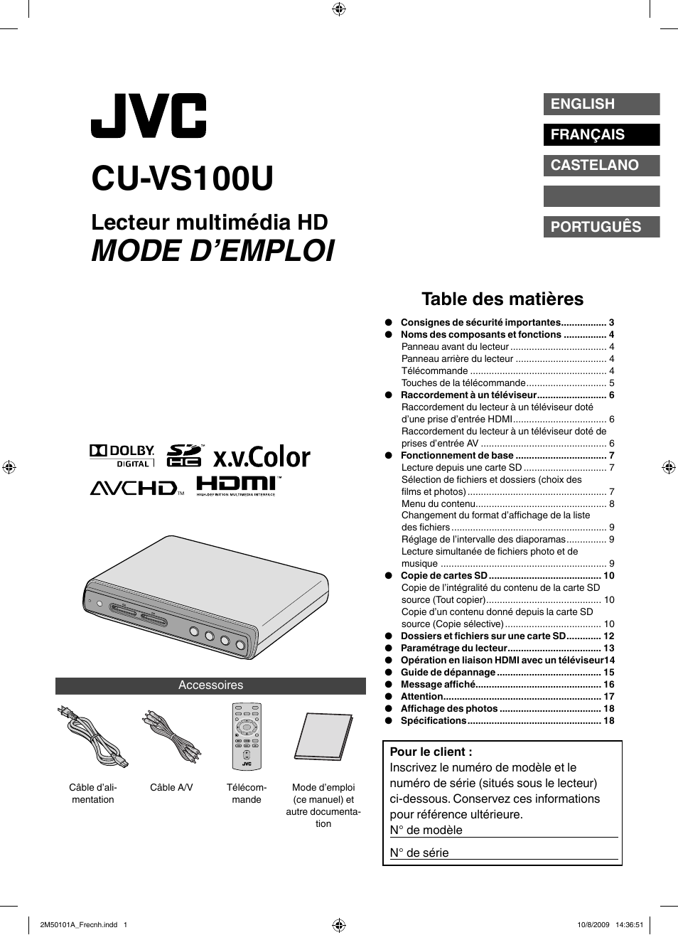 JVC CU-VS100U User Manual | Page 21 / 100